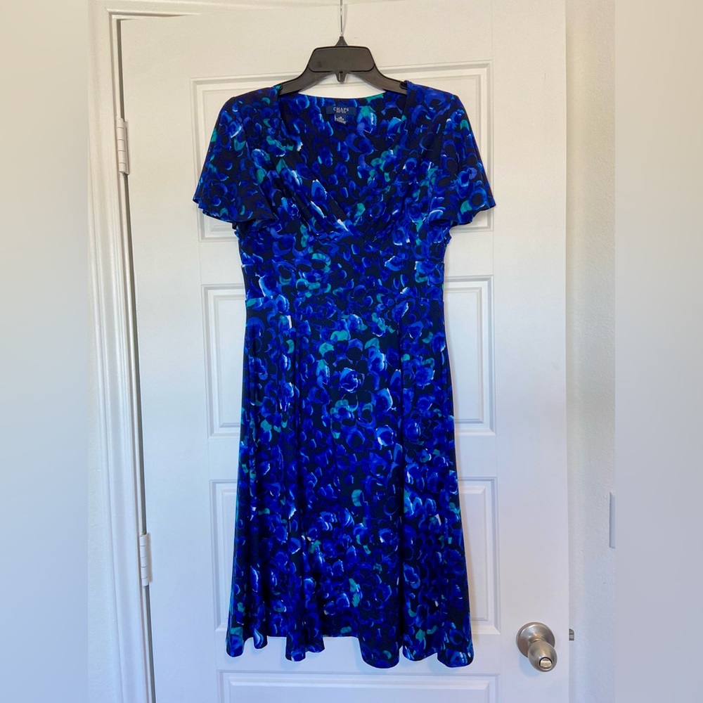 Blue and purple floral dress, Size M